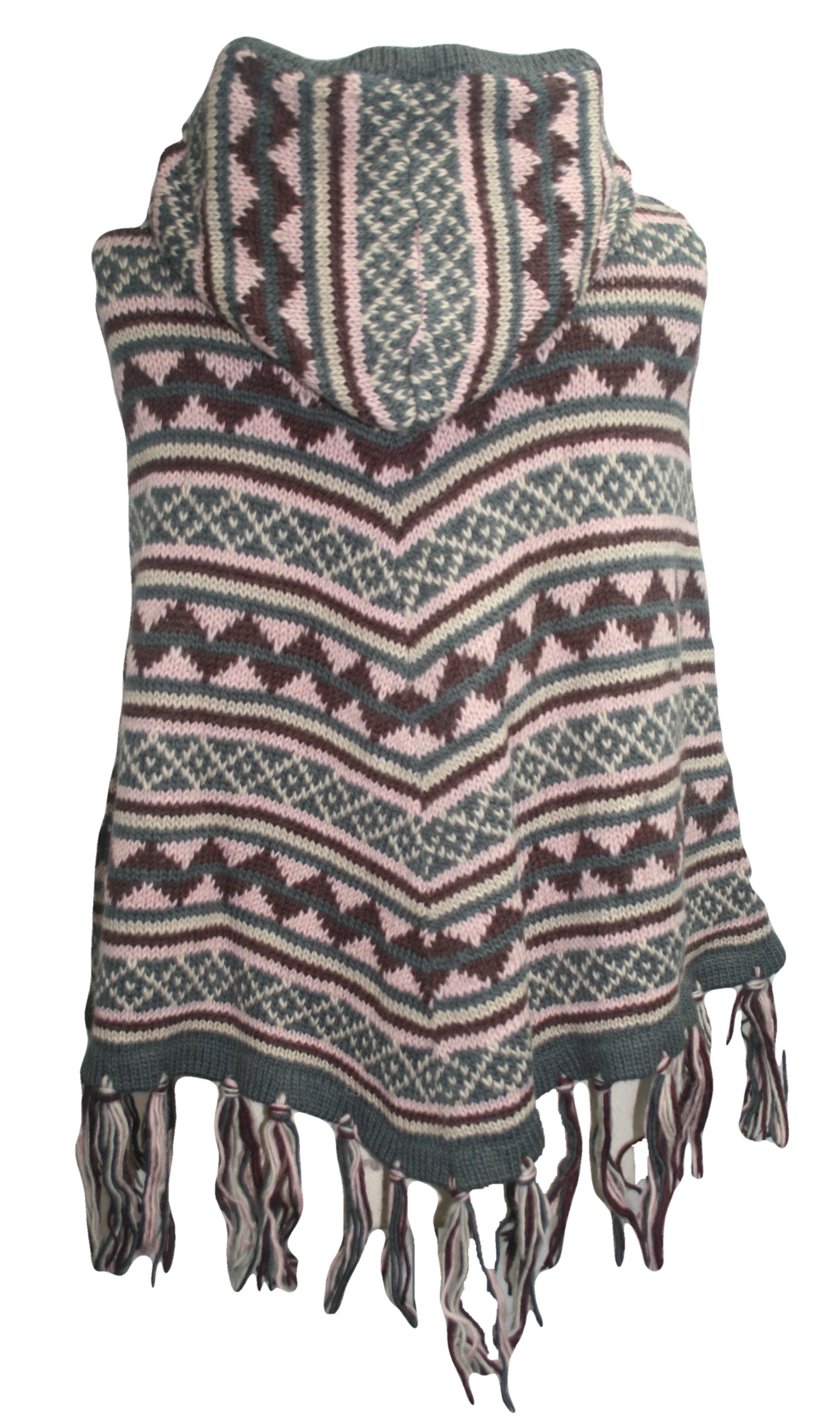 PN 100 Himalayan Soft Lambs Wool Hand Knitted Poncho