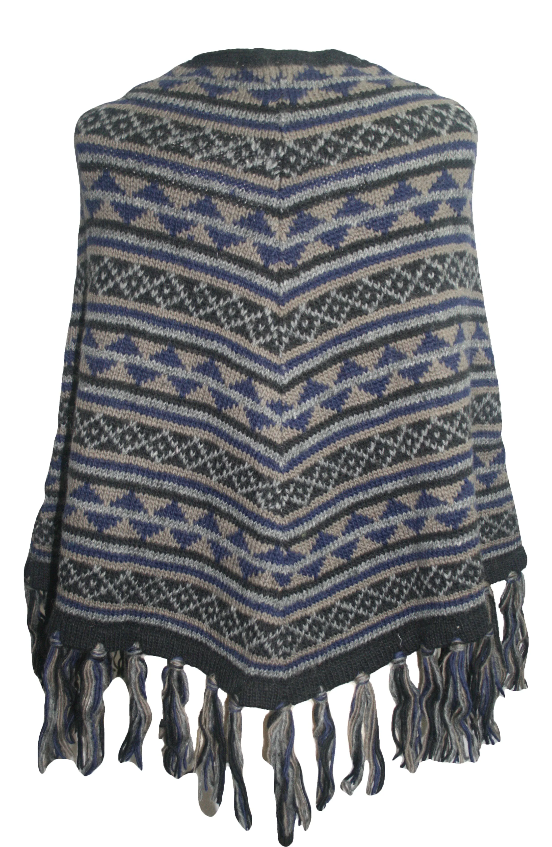 PN 100 Himalayan Soft Lambs Wool Hand Knitted Poncho