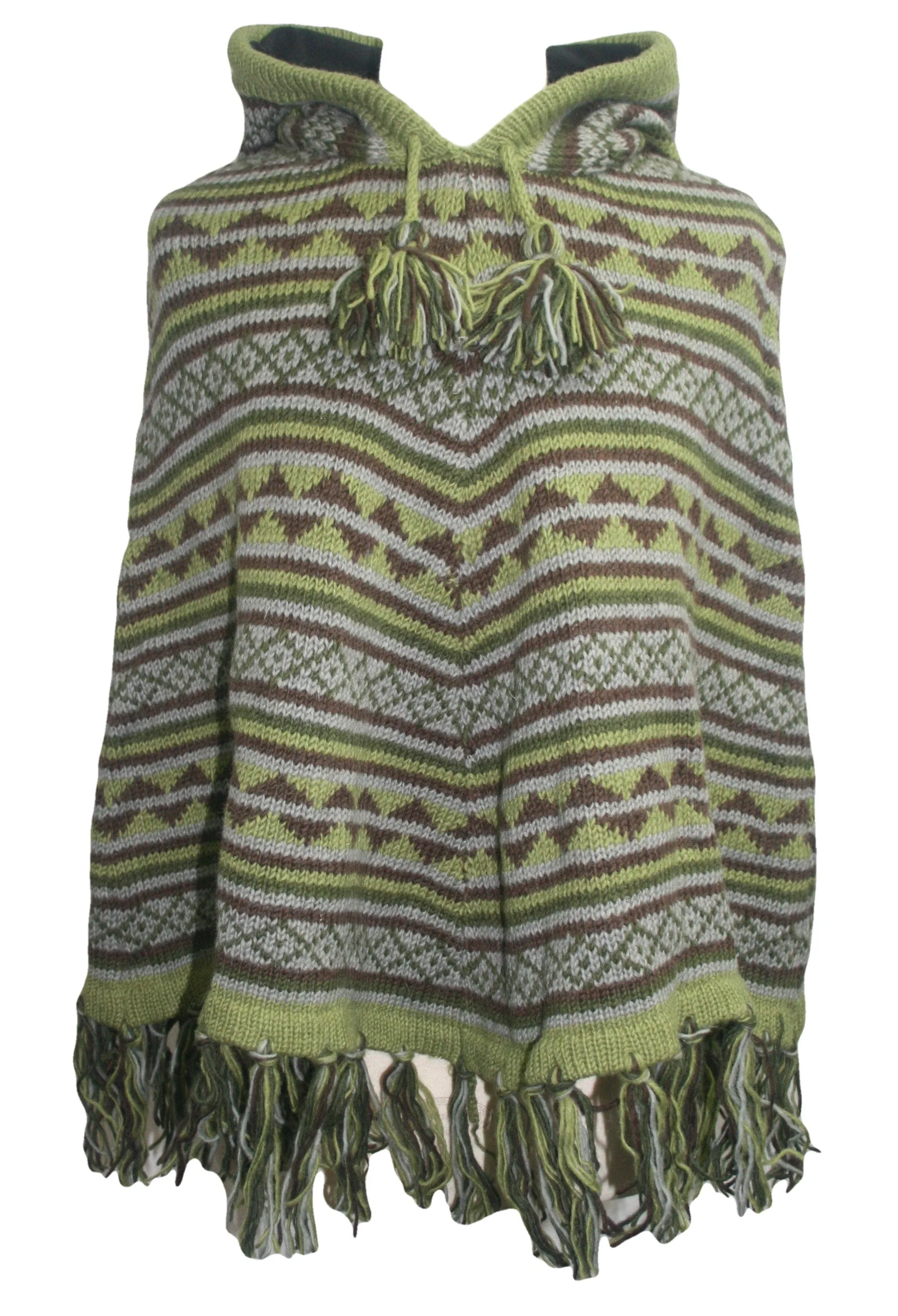 PN 100 Himalayan Soft Lambs Wool Hand Knitted Poncho