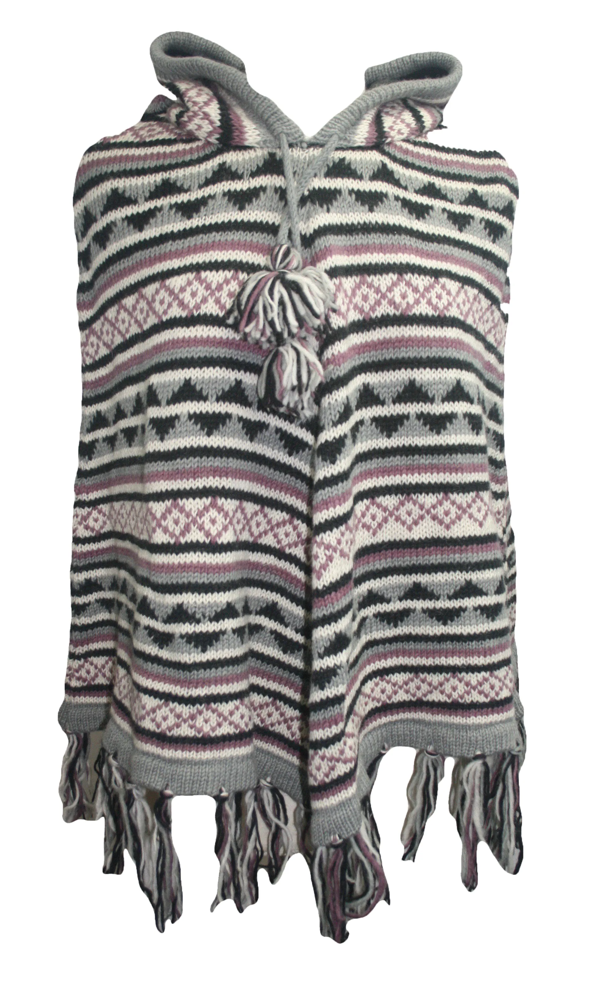 PN 100 Himalayan Soft Lambs Wool Hand Knitted Poncho