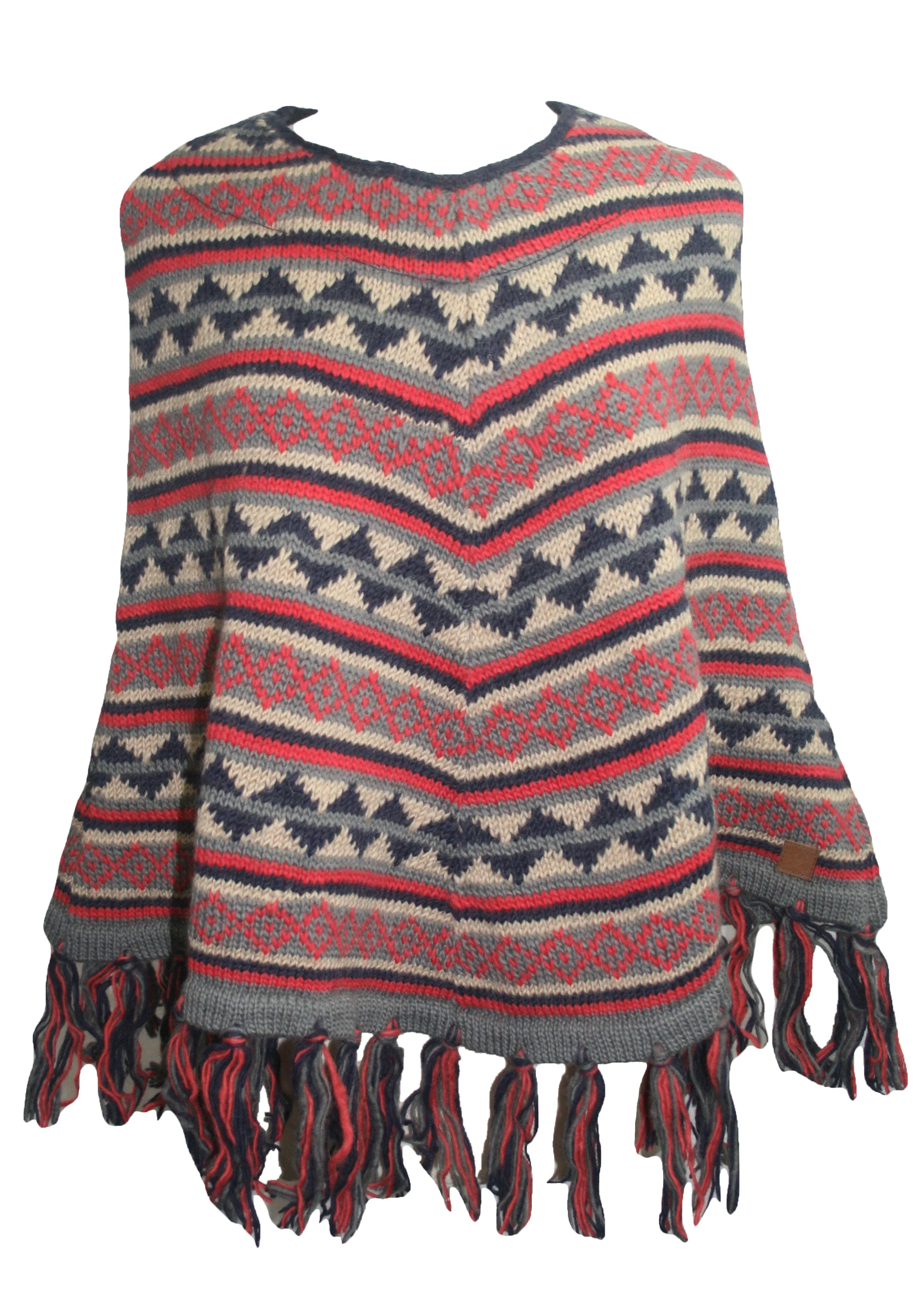 PN 100 Himalayan Soft Lambs Wool Hand Knitted Poncho