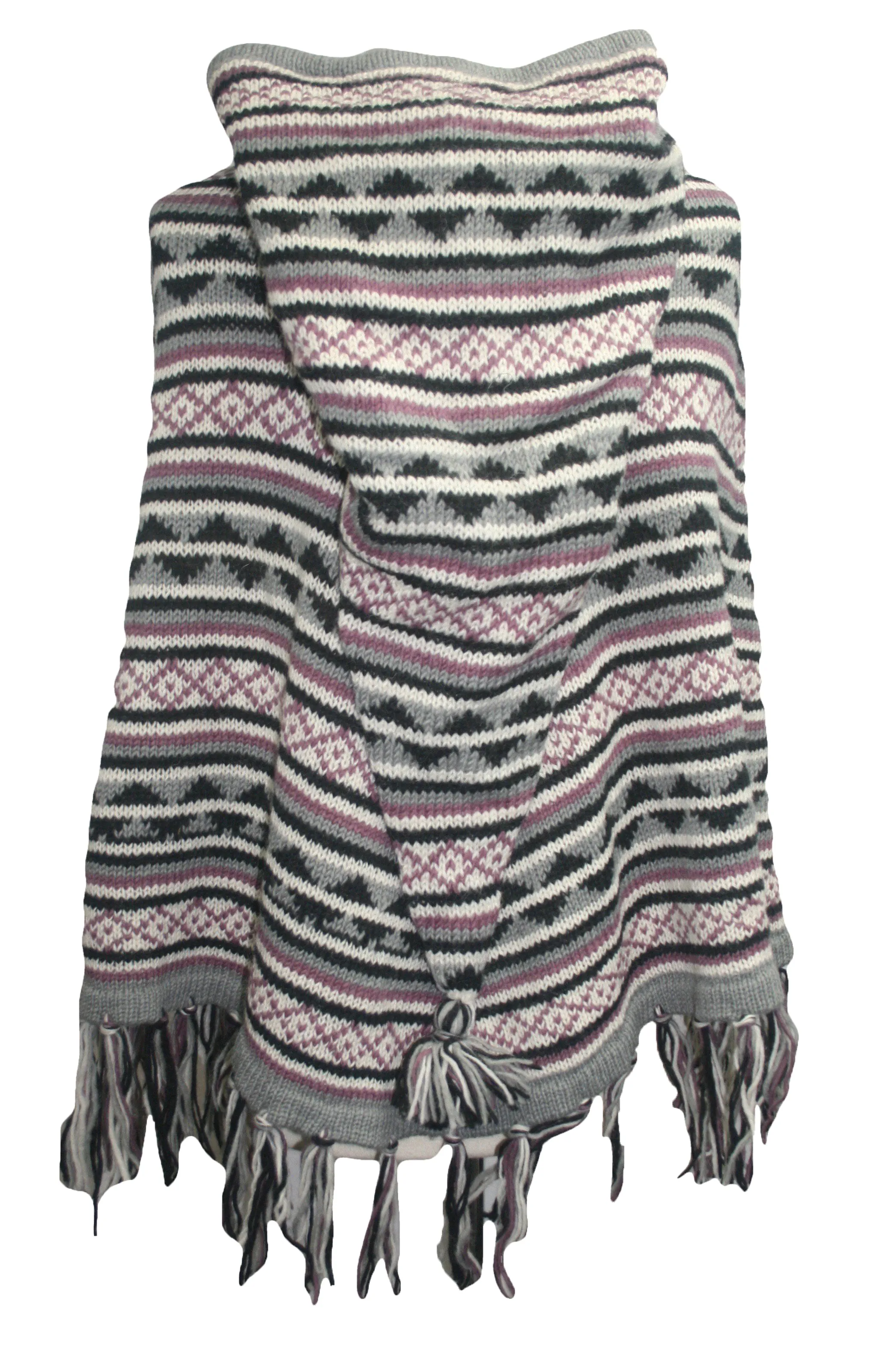 PN 100 Himalayan Soft Lambs Wool Hand Knitted Poncho