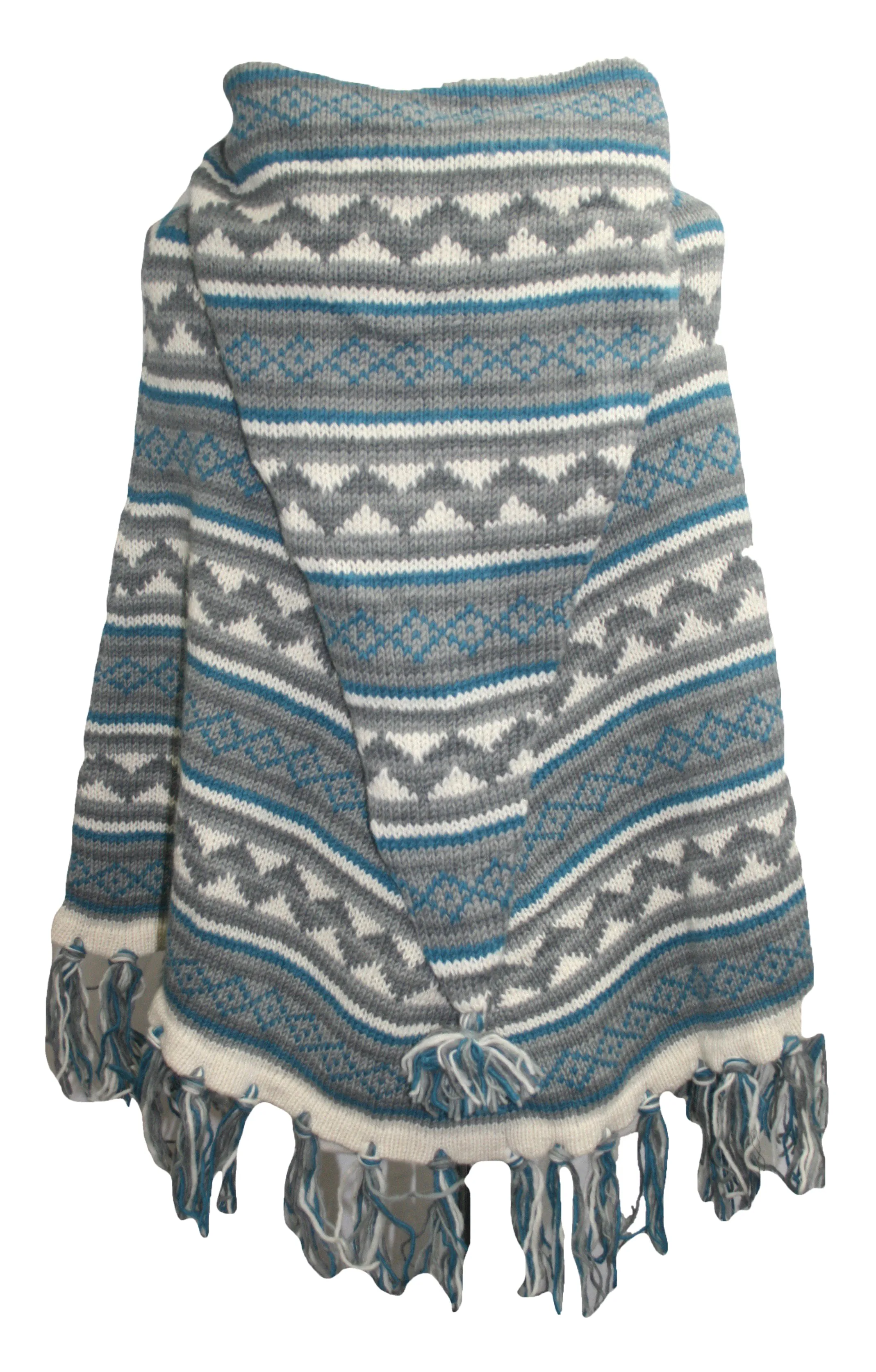 PN 100 Himalayan Soft Lambs Wool Hand Knitted Poncho