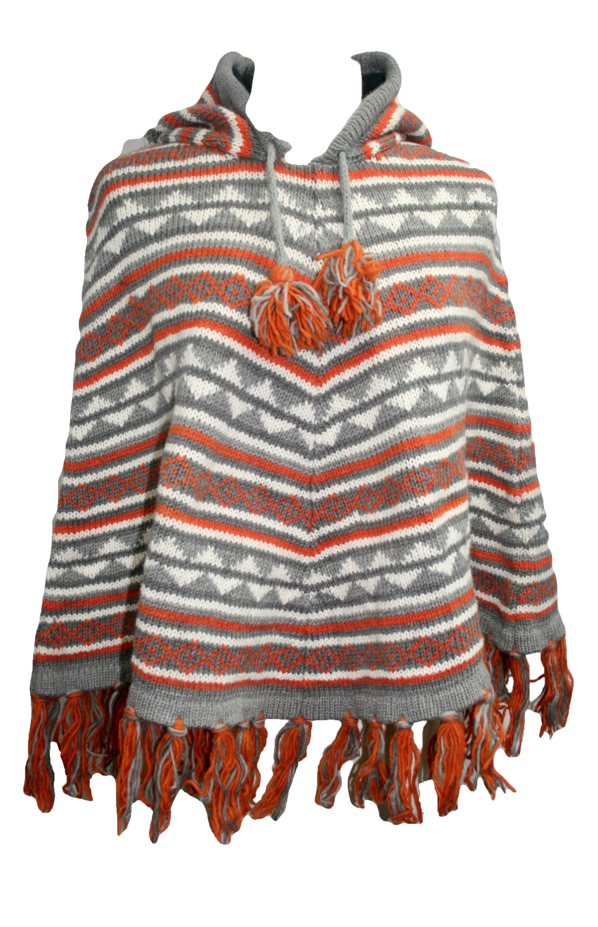 PN 100 Himalayan Soft Lambs Wool Hand Knitted Poncho