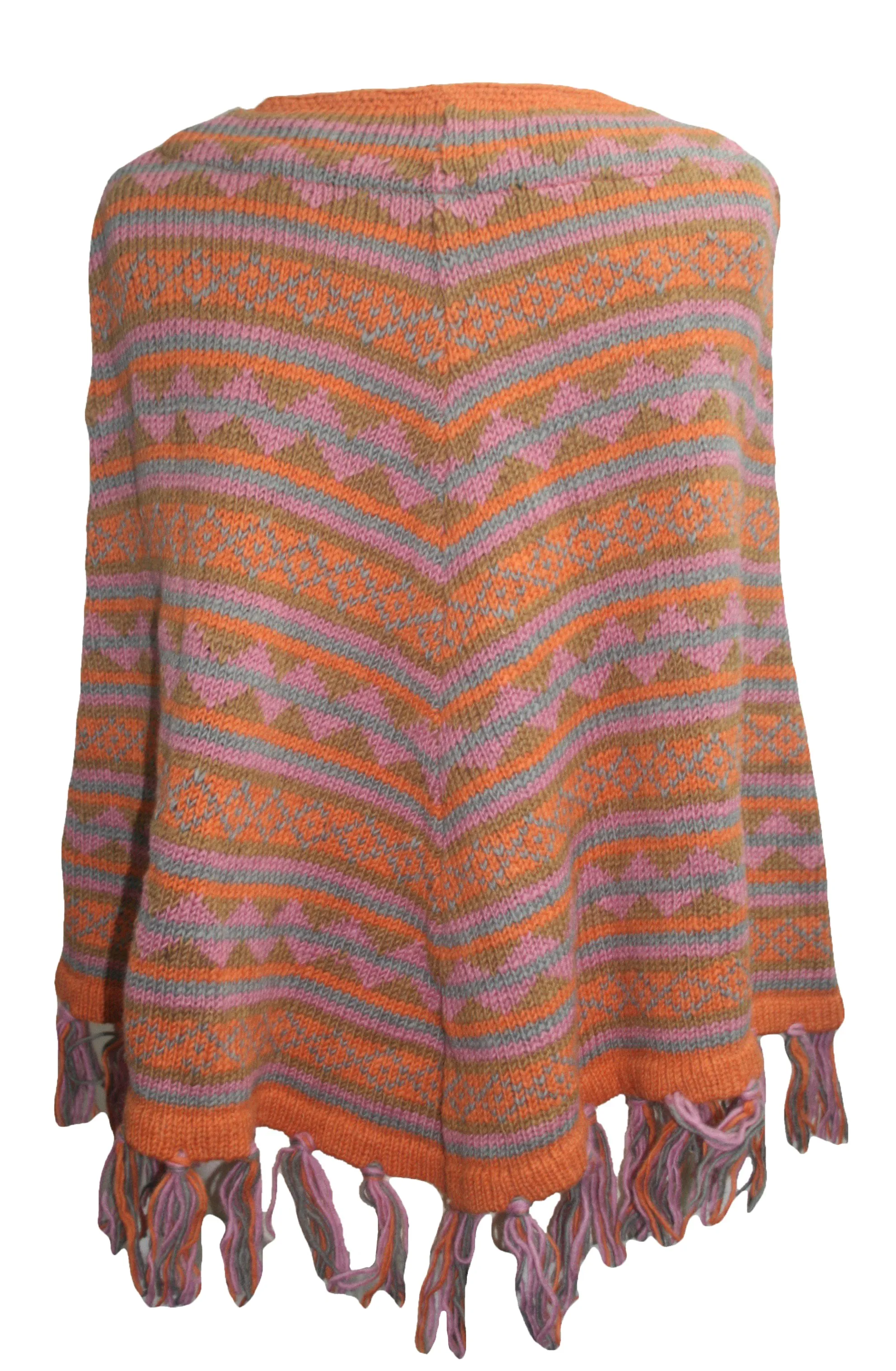 PN 100 Himalayan Soft Lambs Wool Hand Knitted Poncho