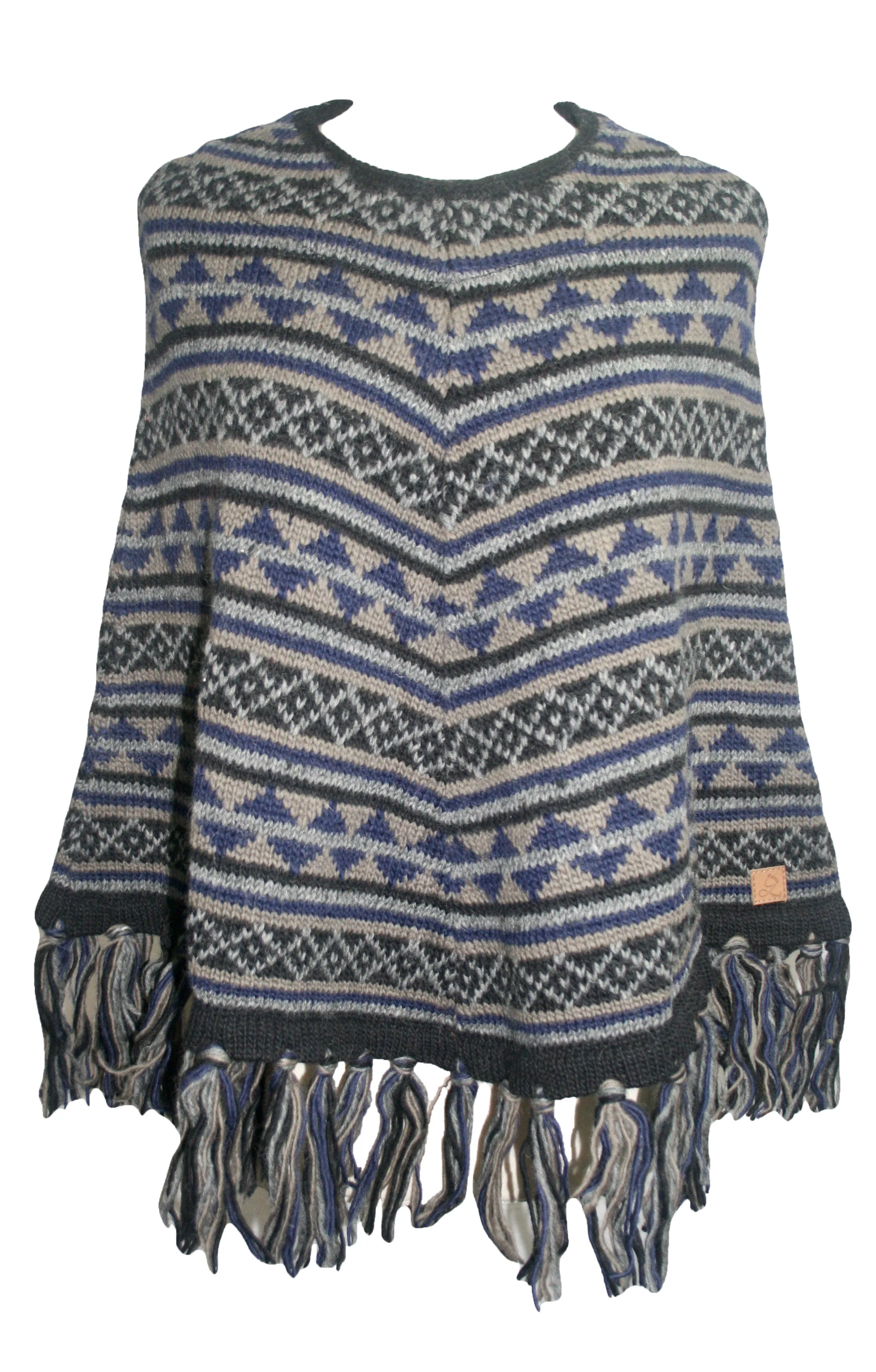 PN 100 Himalayan Soft Lambs Wool Hand Knitted Poncho