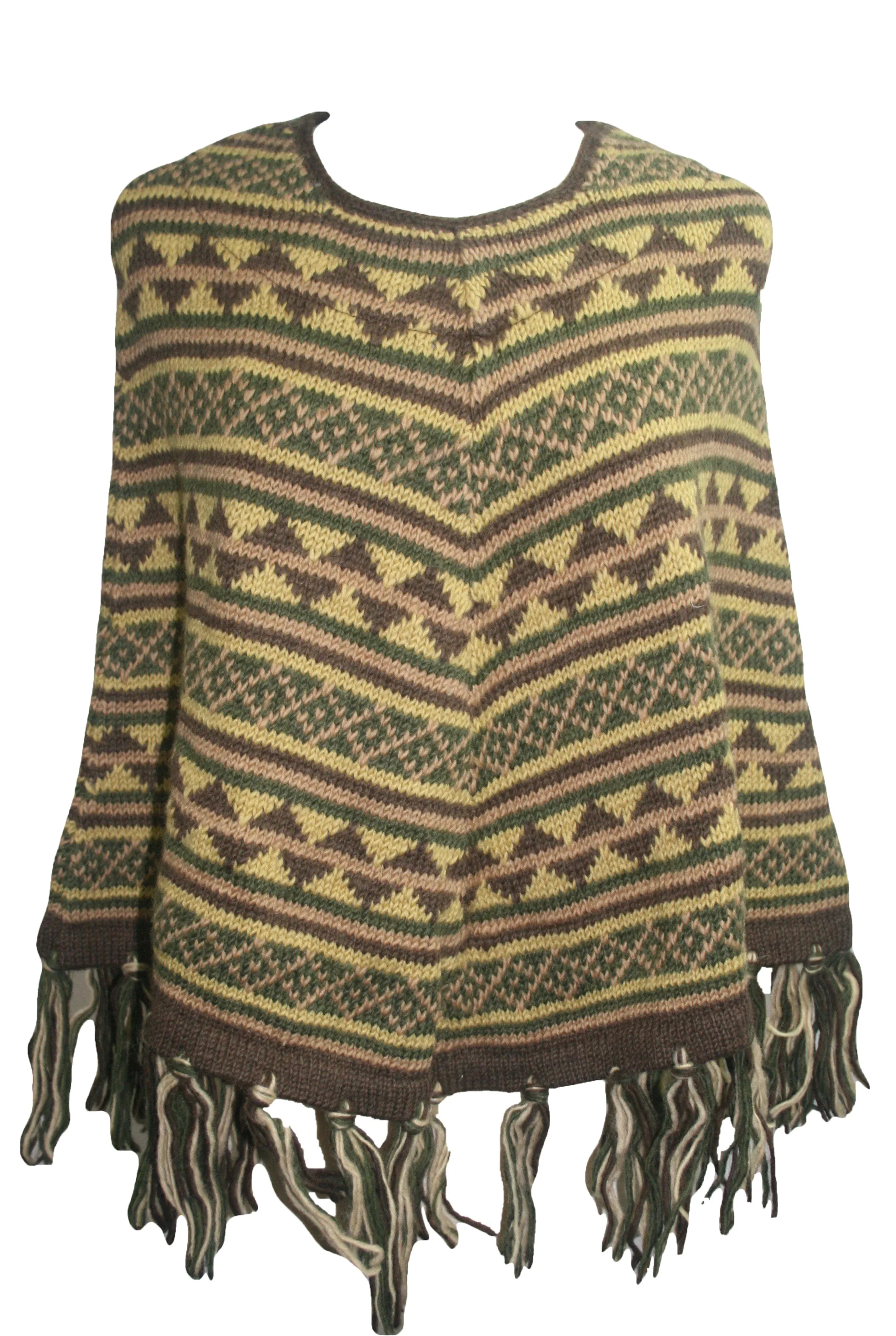 PN 100 Himalayan Soft Lambs Wool Hand Knitted Poncho