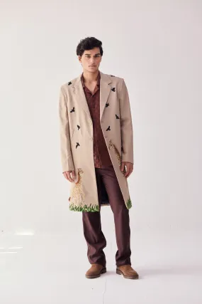 "Le Serengeti" hand embroidered overcoat