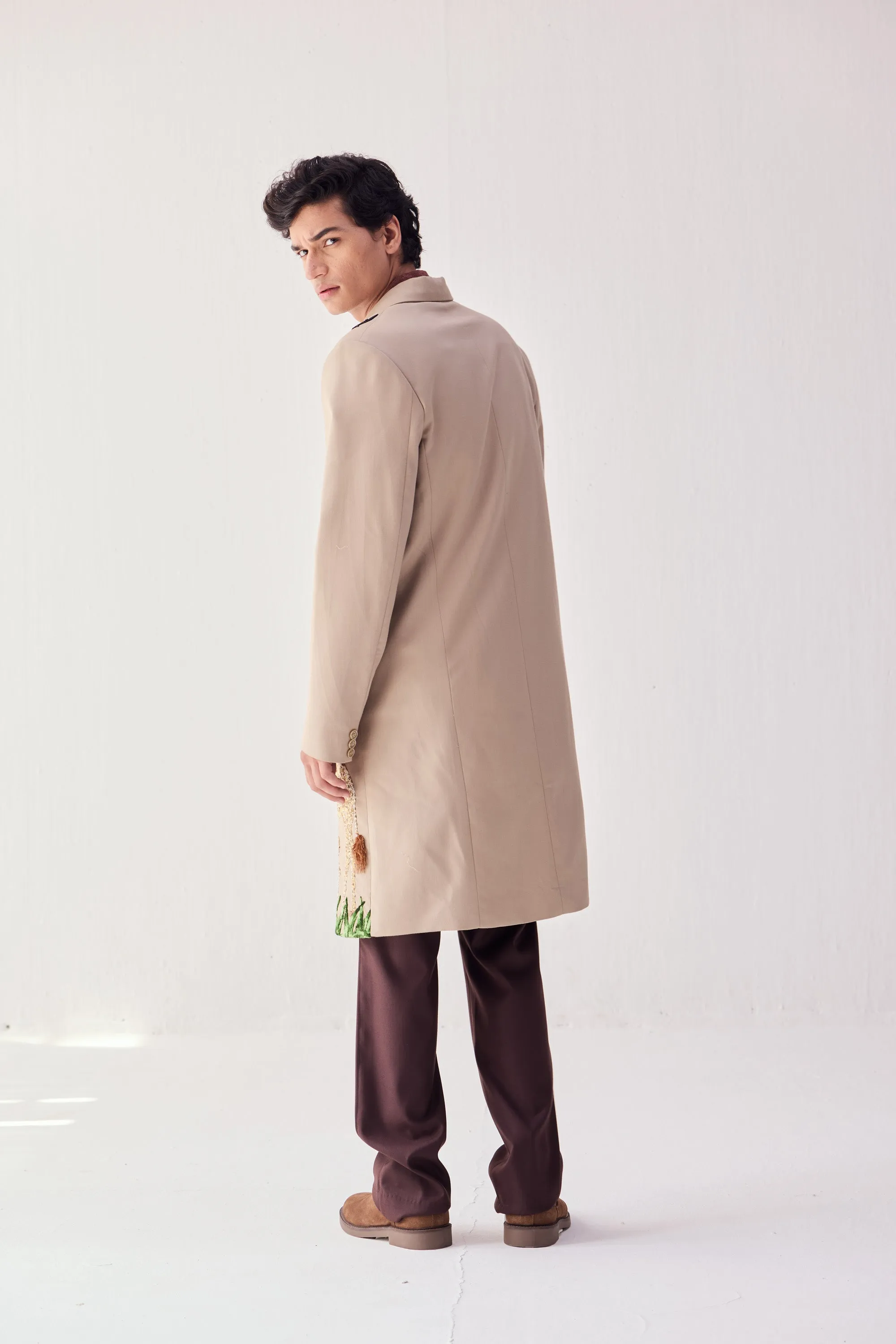 "Le Serengeti" hand embroidered overcoat