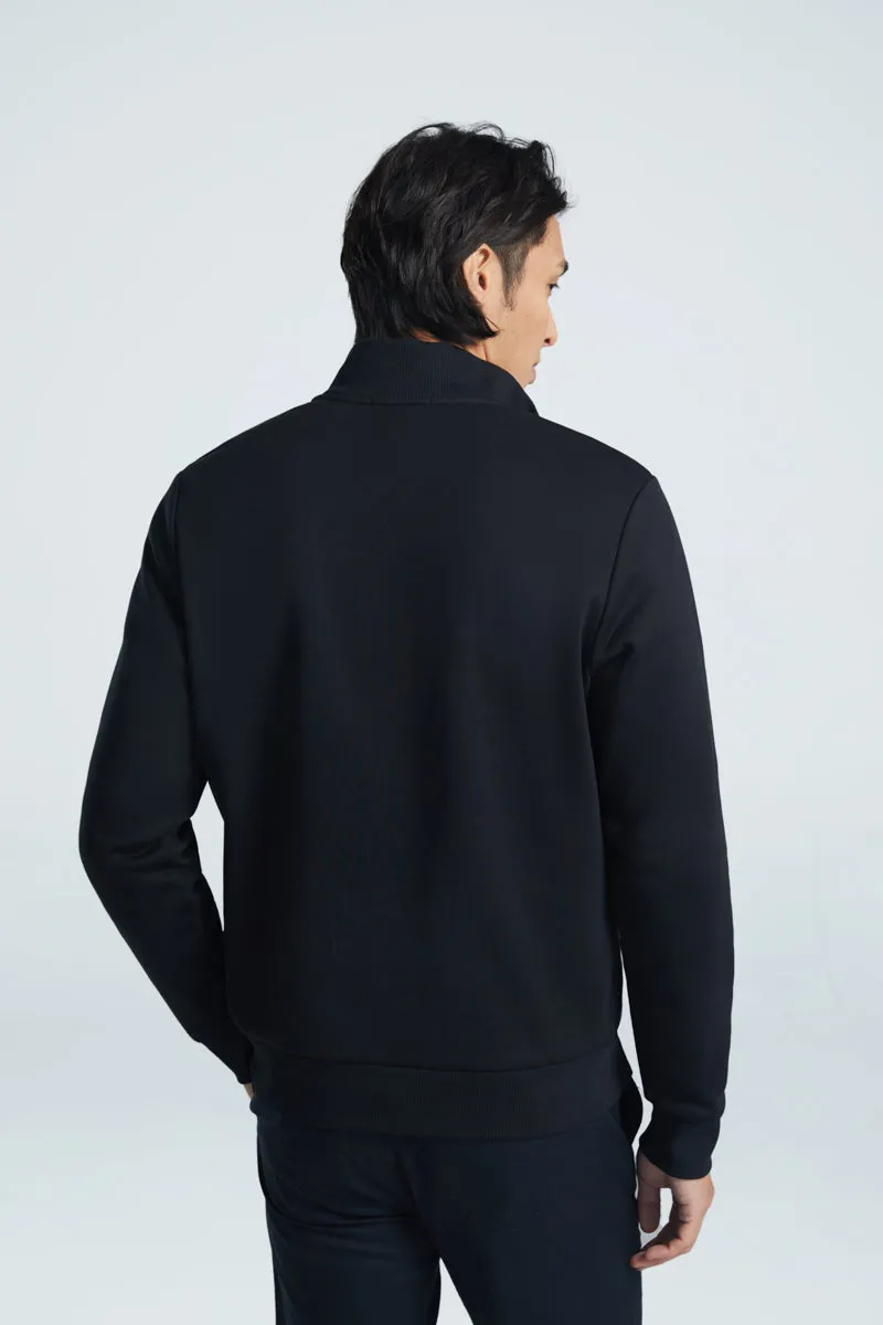 Regal Slim Fleece Half Zip Sweatshirt | Black BKFD01