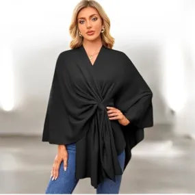 RITZY Front Closure Luxurious Maya Winter Cardigan Poncho Sweater-10 colours available