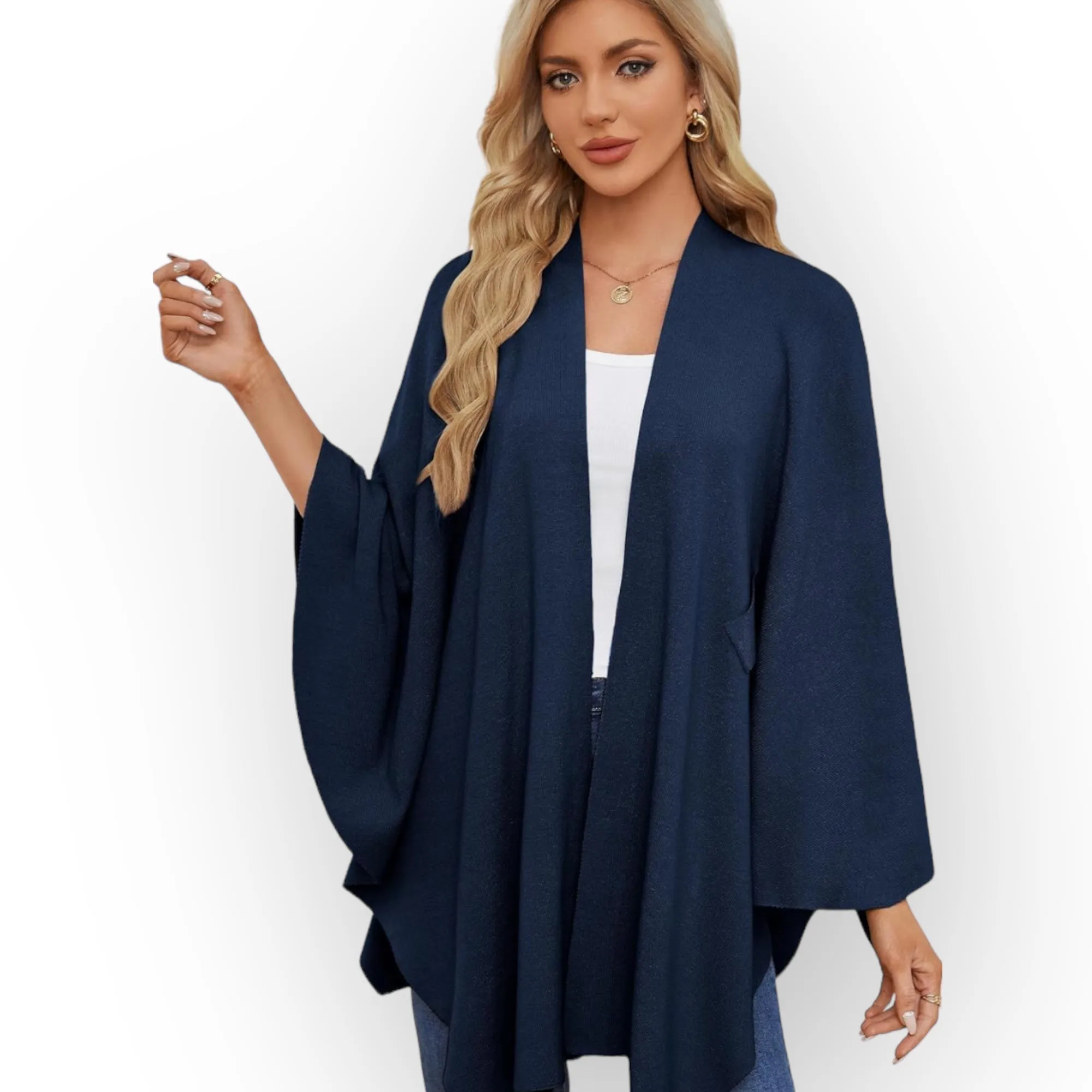 RITZY Front Closure Luxurious Maya Winter Cardigan Poncho Sweater-10 colours available