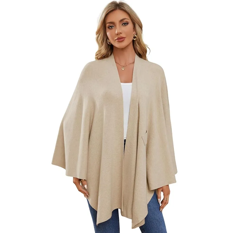 RITZY Front Closure Luxurious Maya Winter Cardigan Poncho Sweater-10 colours available