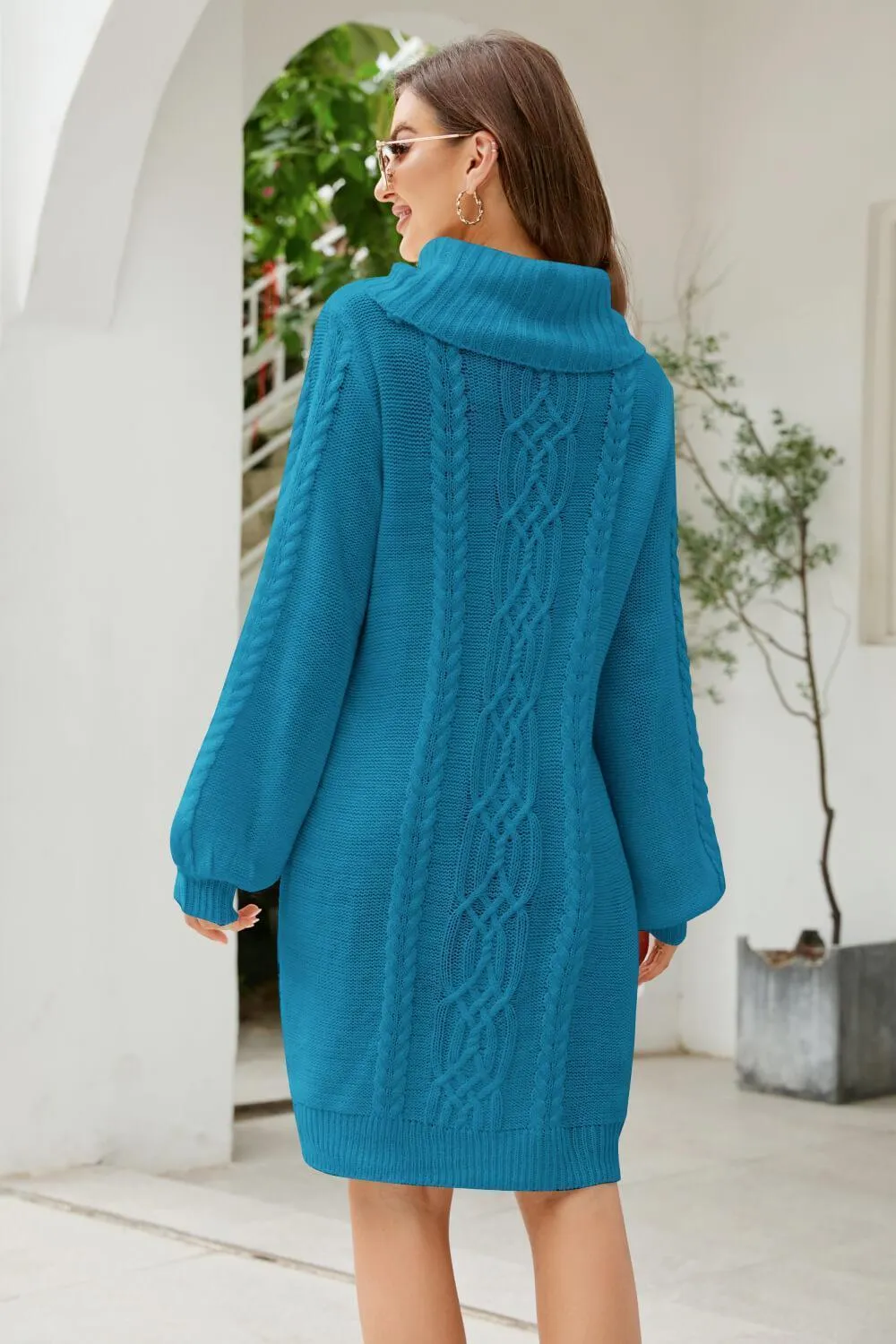 Ritzy Lantern Sleeve Sweater Dress