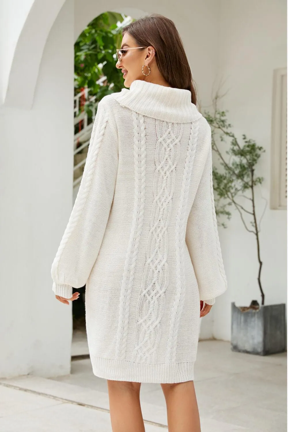 Ritzy Lantern Sleeve Sweater Dress
