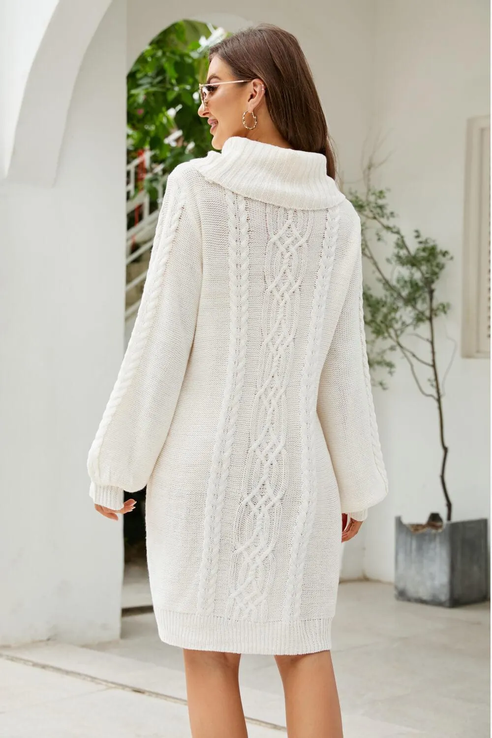 Ritzy Lantern Sleeve Sweater Dress