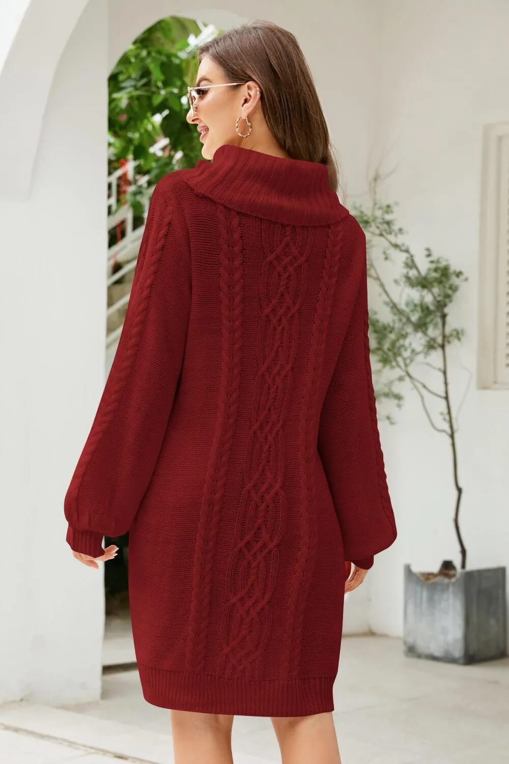 Ritzy Lantern Sleeve Sweater Dress