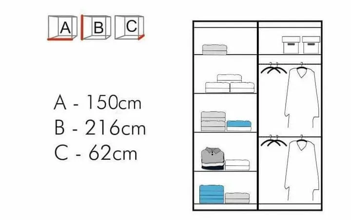 Royal Sliding Wardrobe - Stylish Sliding Door Wardrobe in Multiple Sizes and Colours