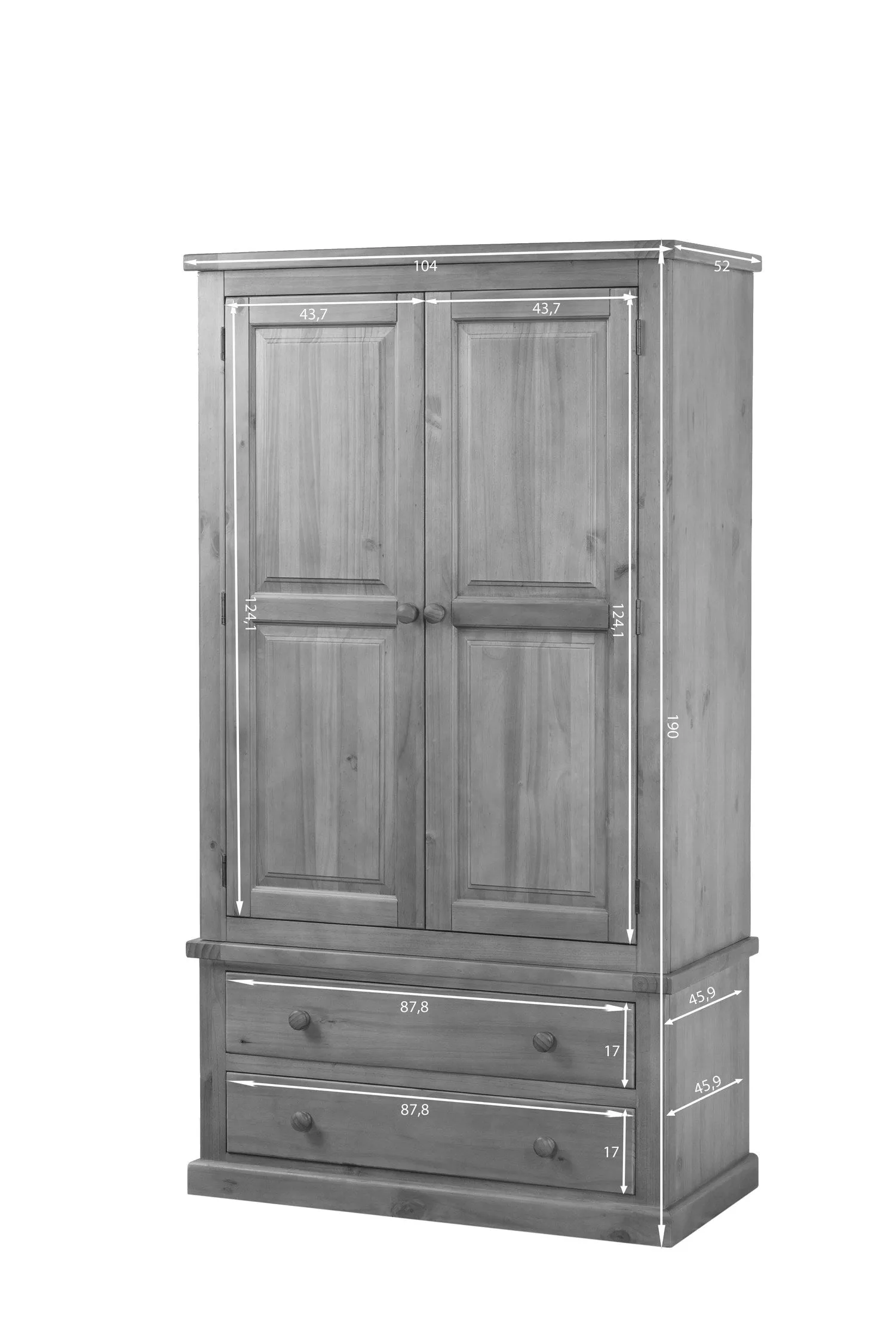 Rutland Double Wardrobe with Drawer