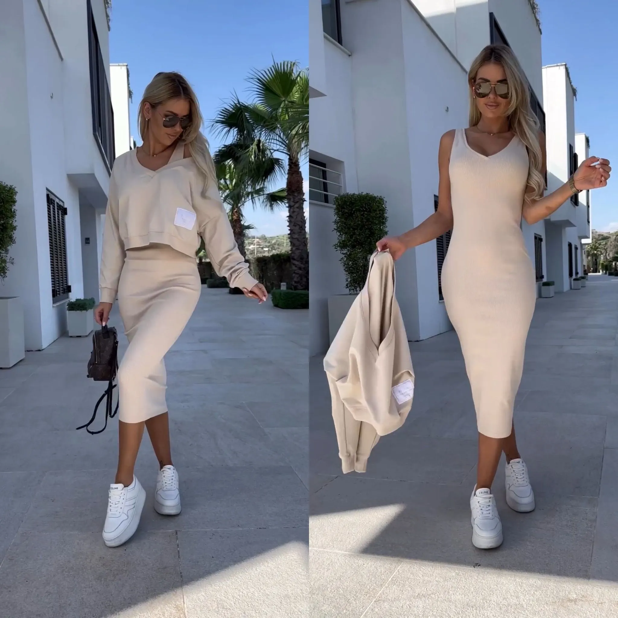 Sabrina | Women's Sweater Dress, Sleeveless Elegance