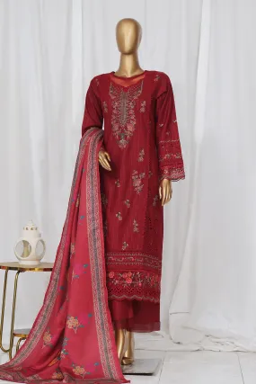 Sada Bahar Stitched 3 Piece Luxury Emb Khaddar Vol-02 Collection'2024-LEK-03-Maroon