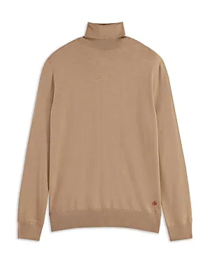 Scotch & Soda Mens Classic fit Turtleneck Sweater XXL Brown Solid