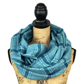 Shades of Teal Luxe Collection Plaid Infinity and Blanket Scarves