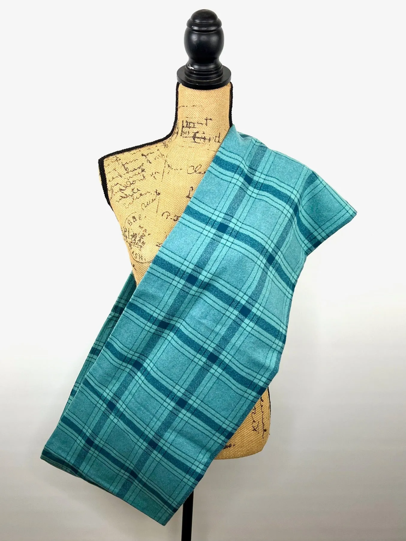 Shades of Teal Luxe Collection Plaid Infinity and Blanket Scarves