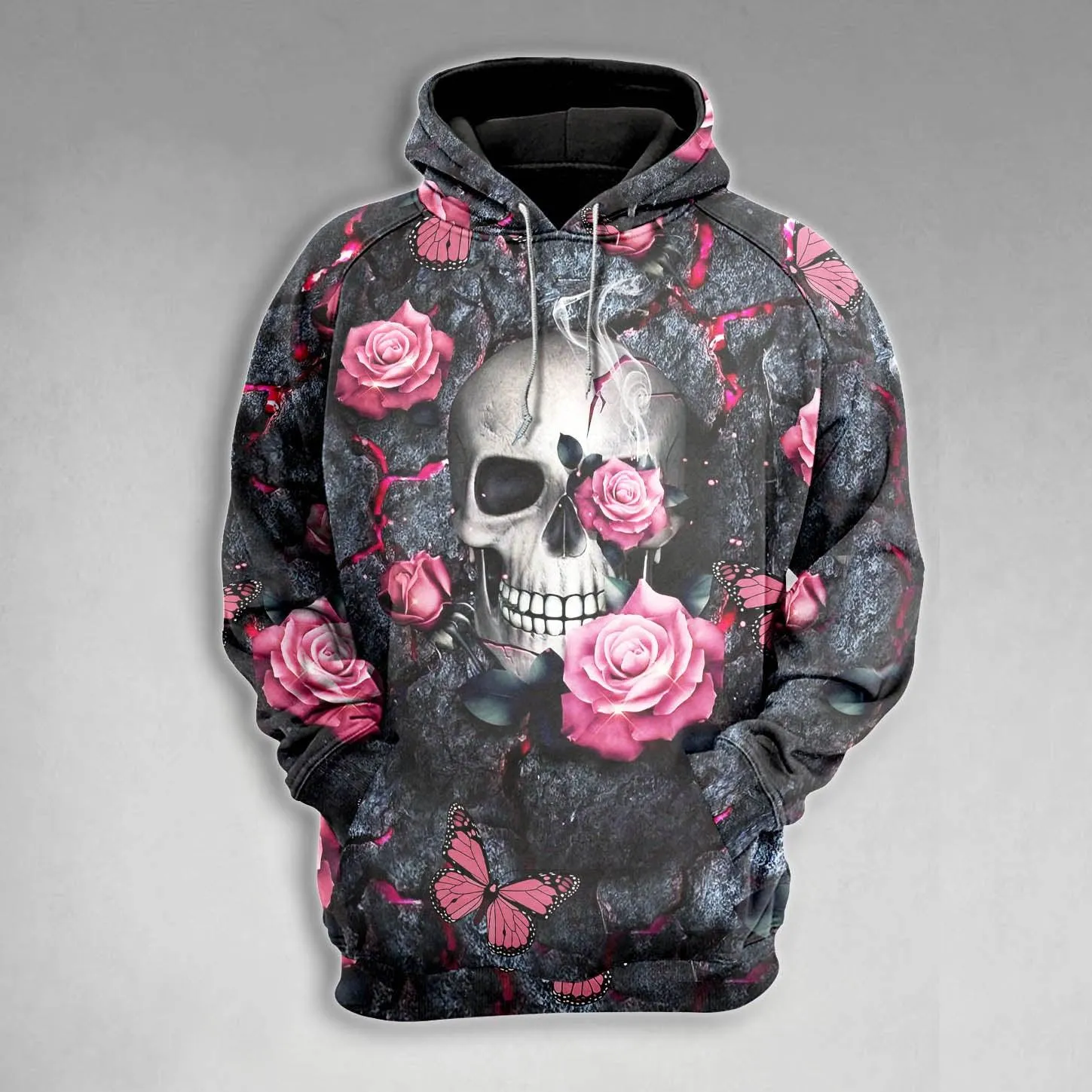 Skull Lava Rose Pink Combo Hoodie and Leggings