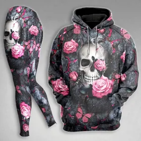 Skull Lava Rose Pink Combo Hoodie and Leggings