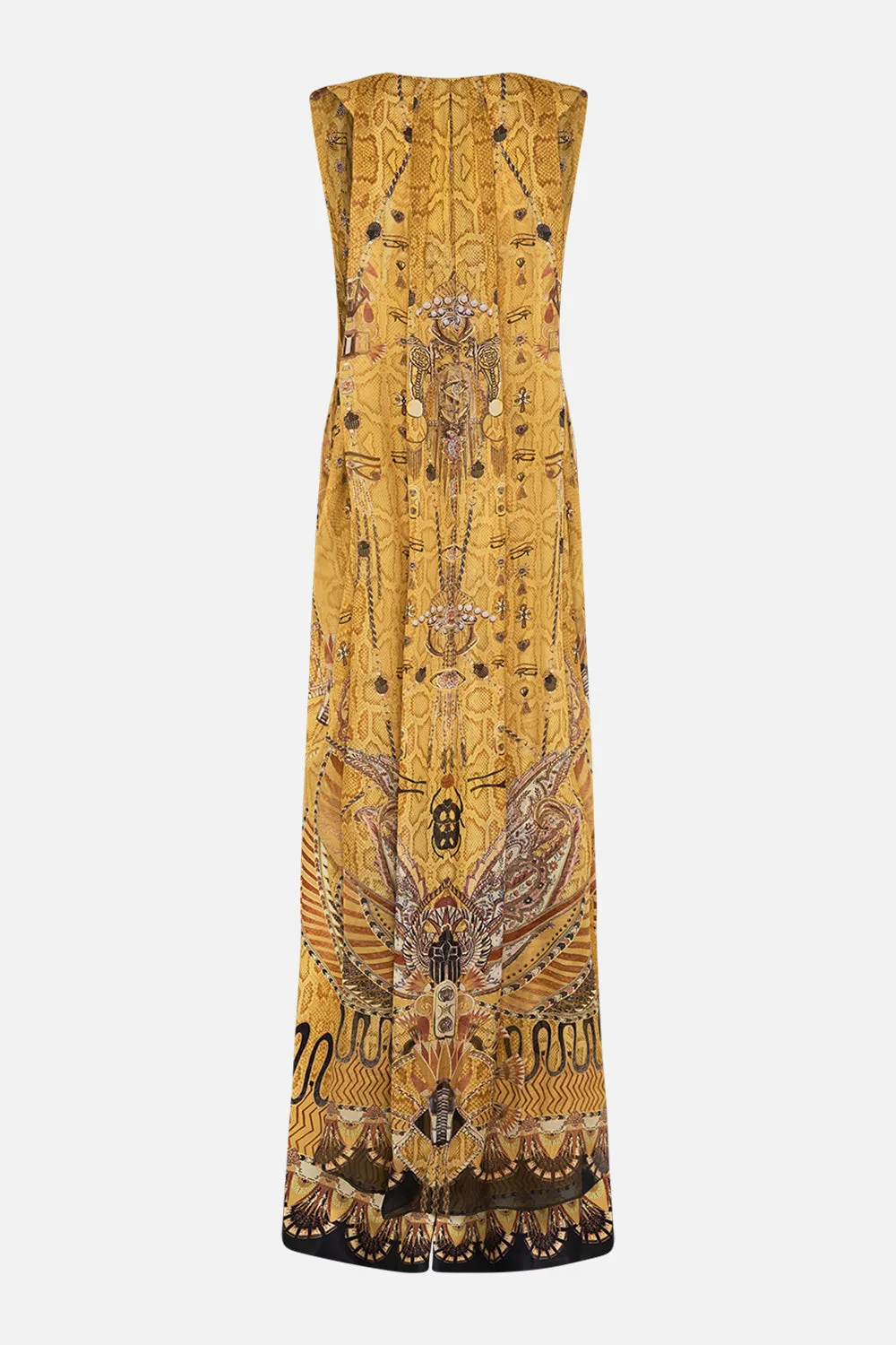 SLEEVELESS DRAPED T BACK LONG DRESS VALLEY OF THE KINGS