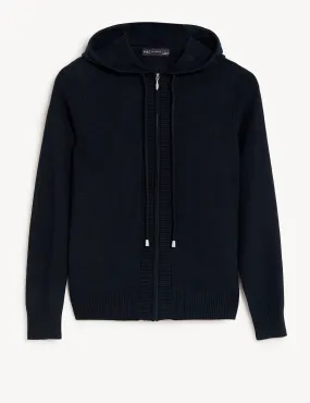 Soft Touch Textured Zip Up Relaxed Hoodie