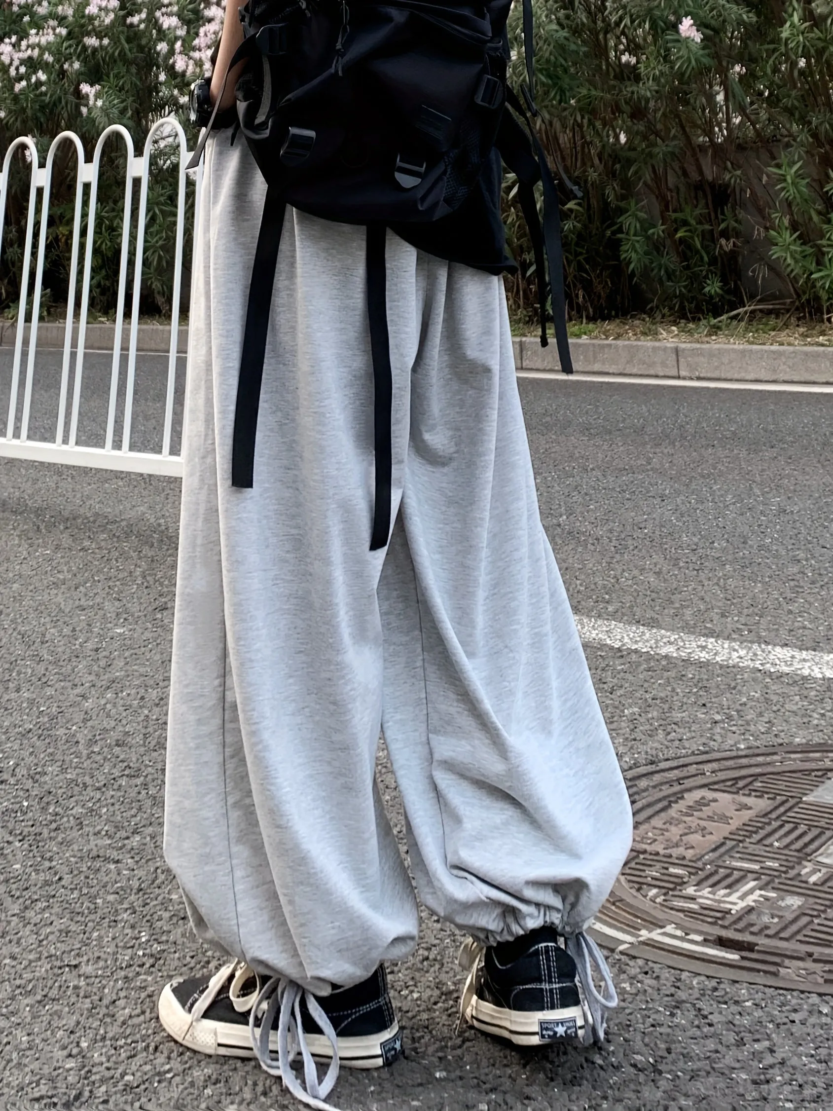 Solid Drawstring Baggy Pants (Size S-XXL)