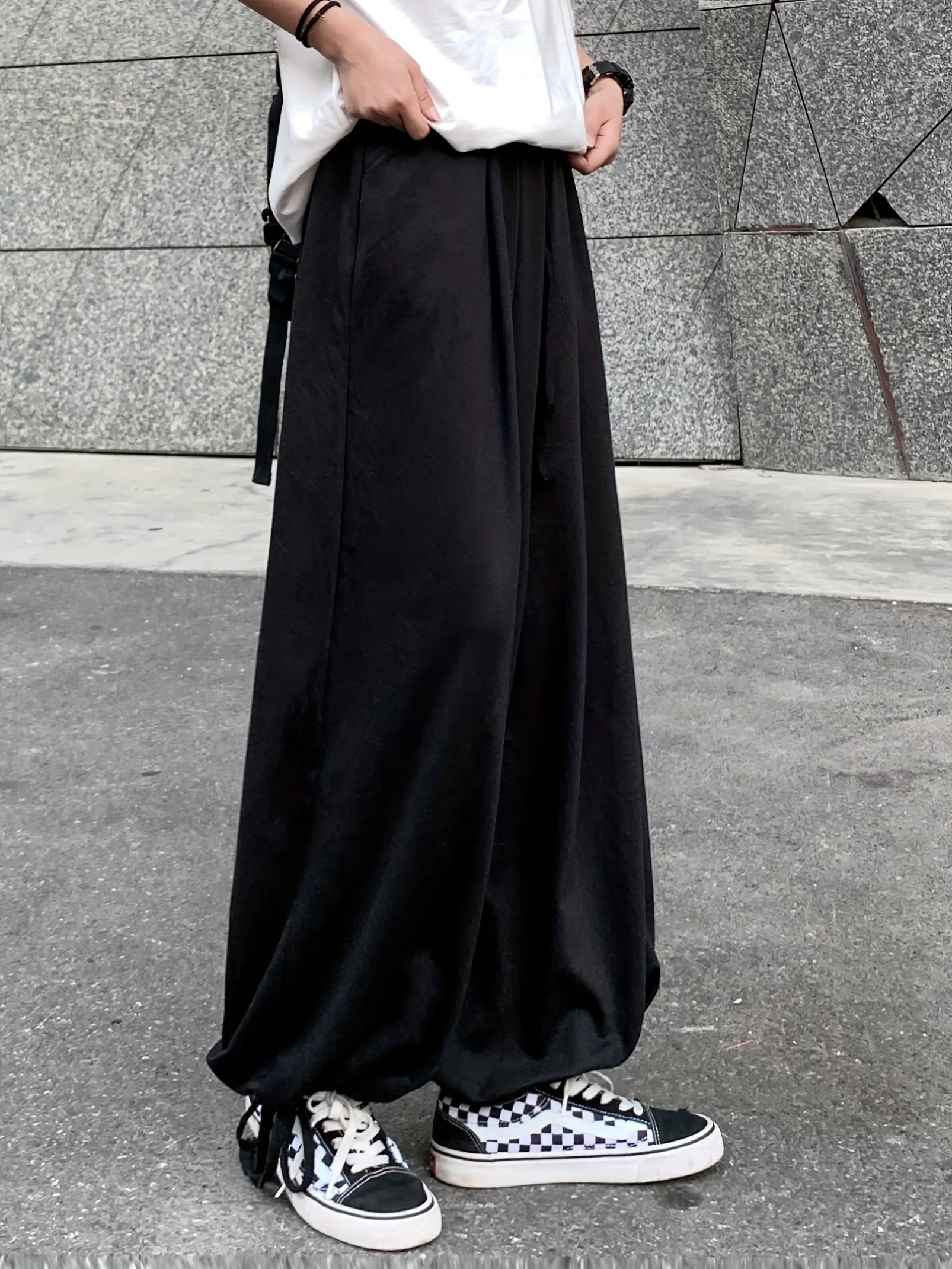 Solid Drawstring Baggy Pants (Size S-XXL)