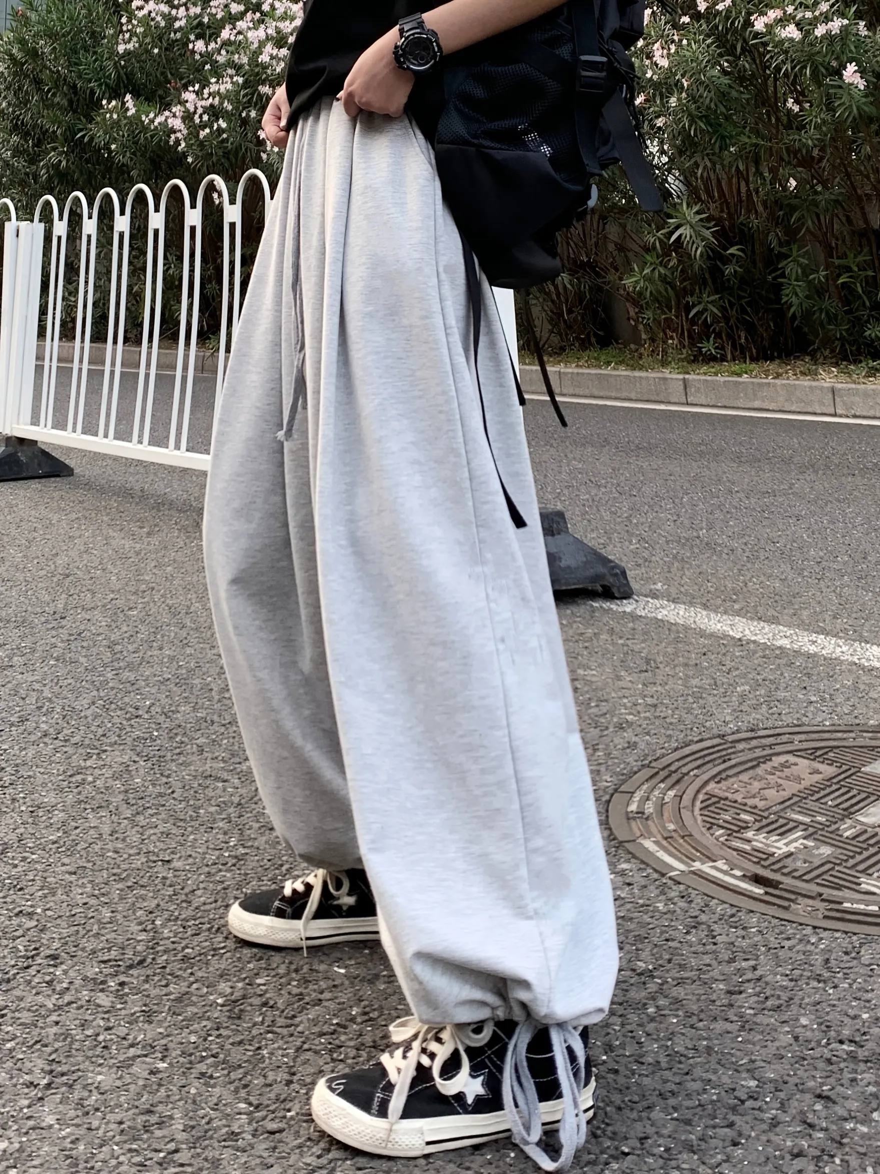 Solid Drawstring Baggy Pants (Size S-XXL)