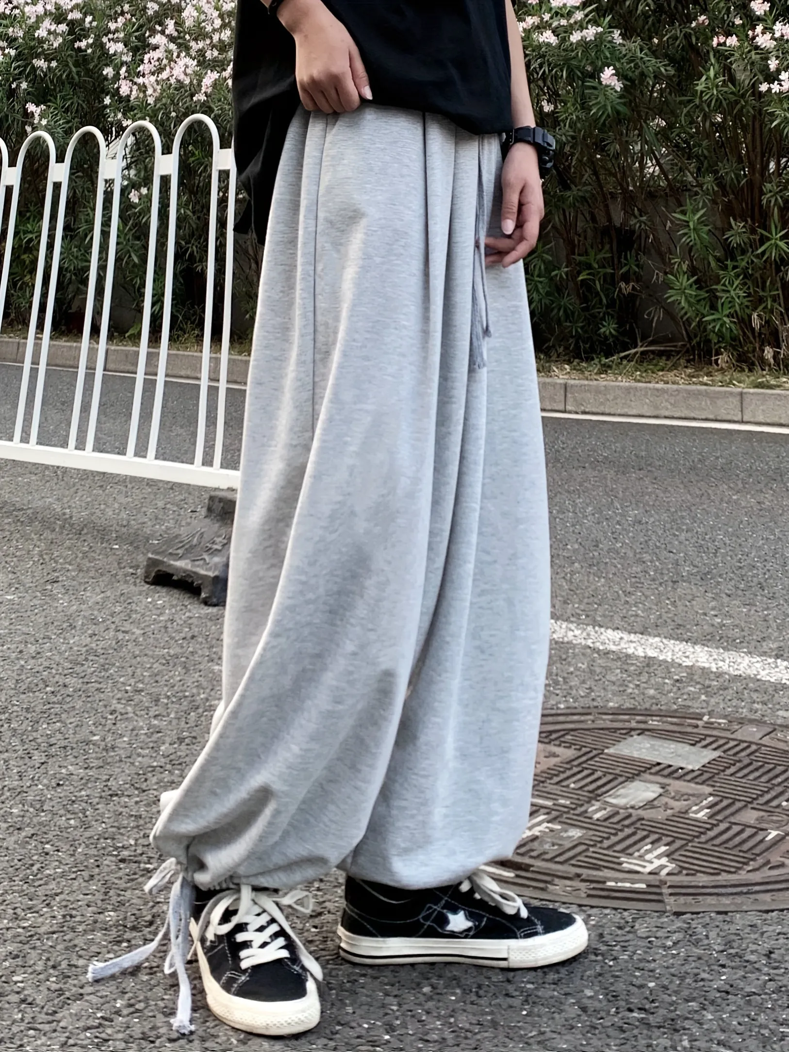 Solid Drawstring Baggy Pants (Size S-XXL)
