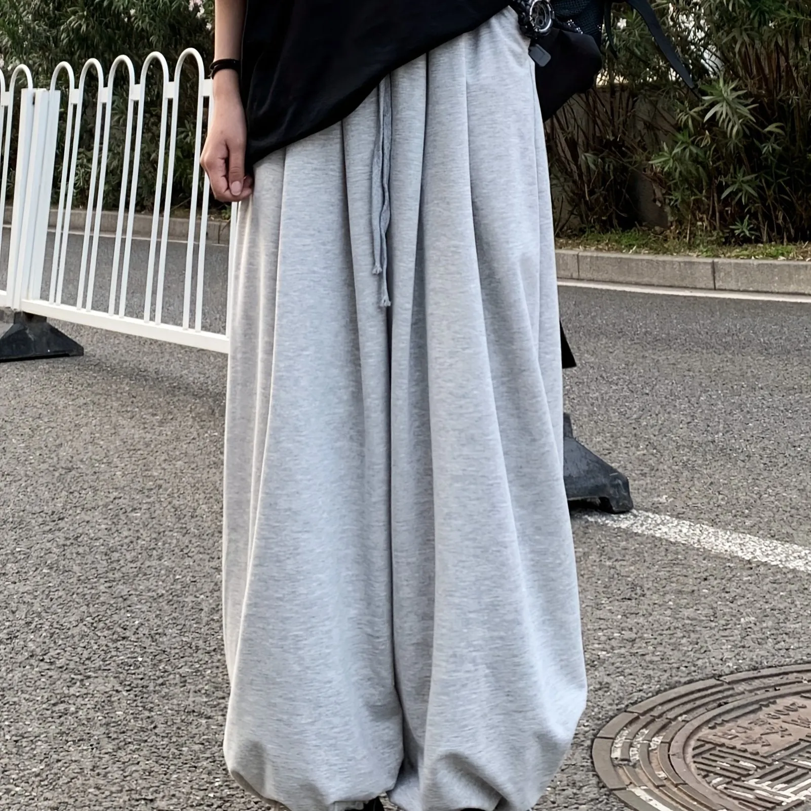 Solid Drawstring Baggy Pants (Size S-XXL)