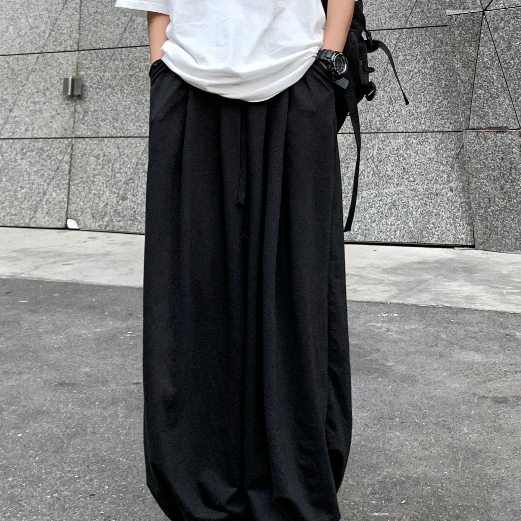Solid Drawstring Baggy Pants (Size S-XXL)
