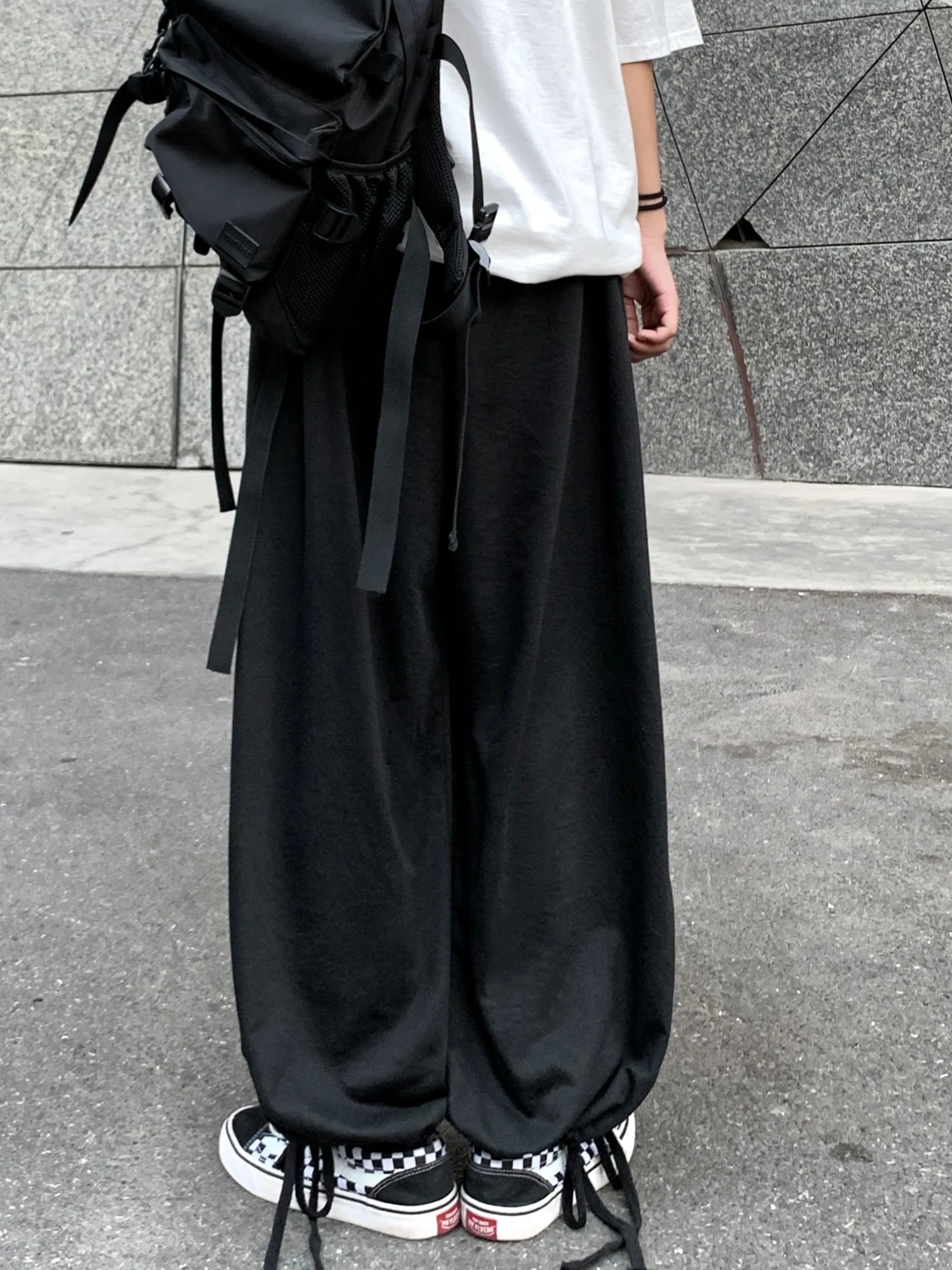 Solid Drawstring Baggy Pants (Size S-XXL)