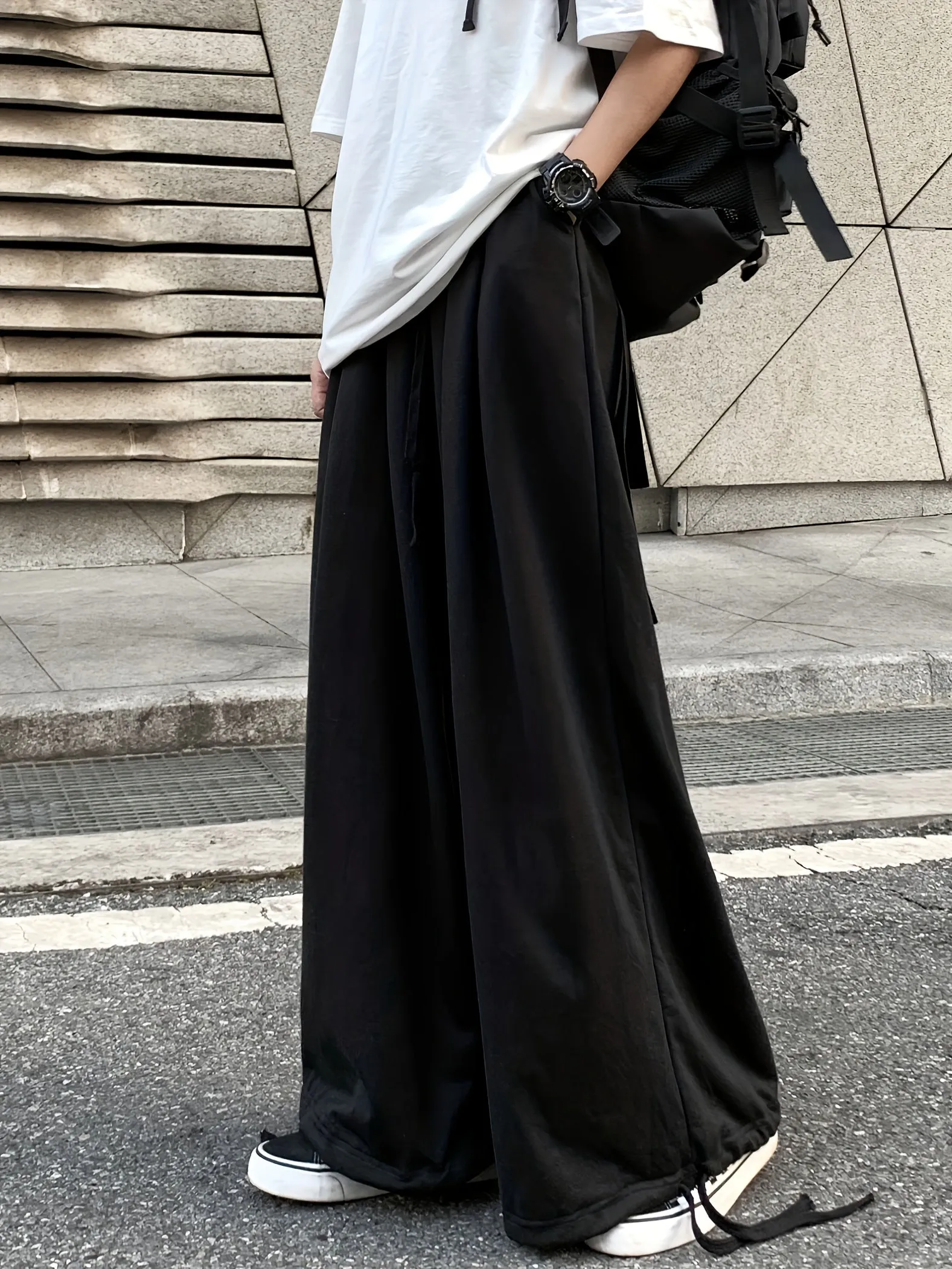 Solid Drawstring Baggy Pants (Size S-XXL)