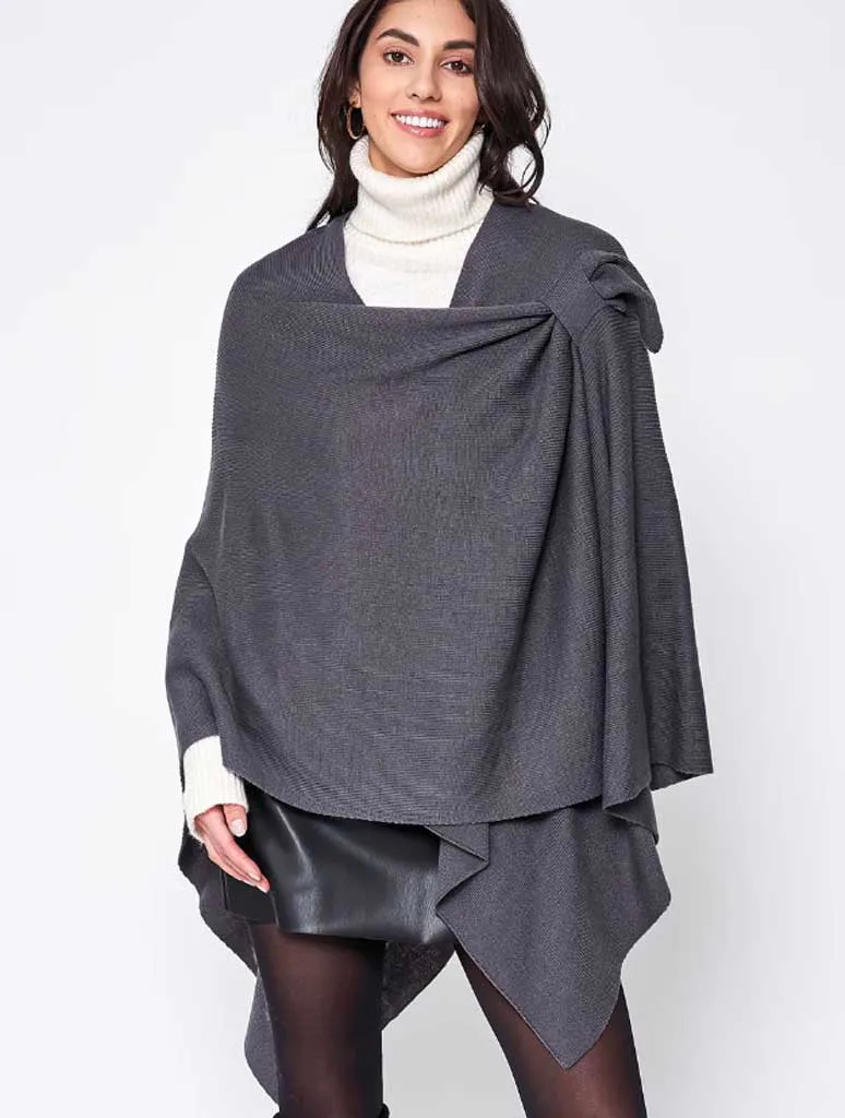Solid Ruana With Shoulder Strap (Final Sale)