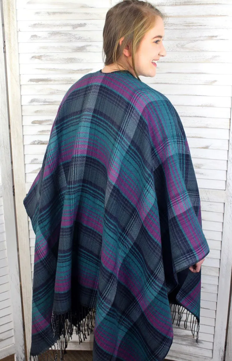 Sunset Peak Aztec Poncho Wrap