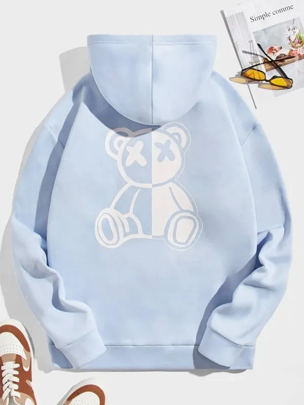 SXV  'BLIND TEDDY’ Printed Cool Aesthetic Sweatshirt Hoodie