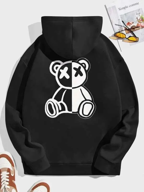 SXV  'BLIND TEDDY’ Printed Cool Aesthetic Sweatshirt Hoodie