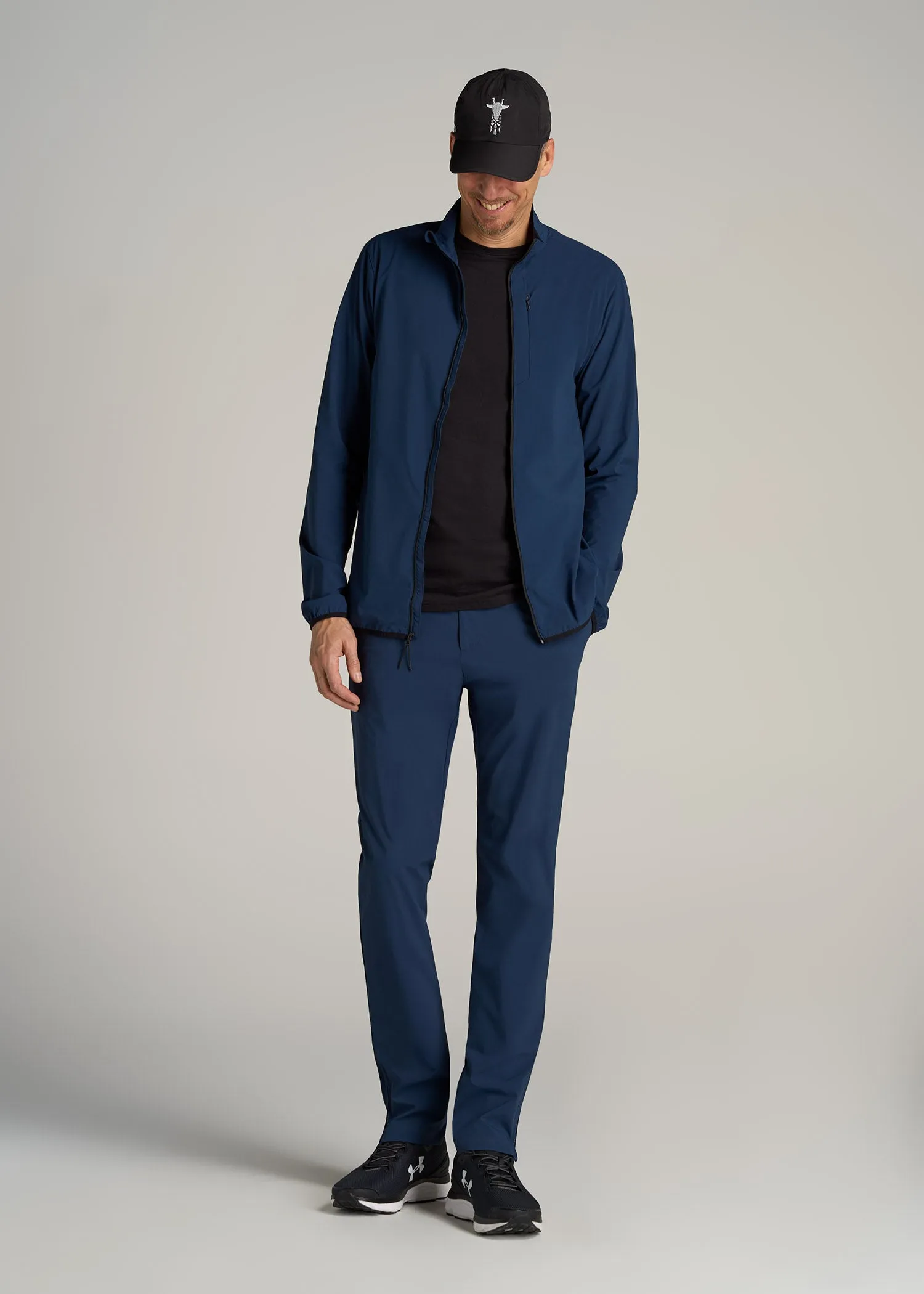 Tall Men's Softshell Jacket for Outdoor Training in Marine Navy