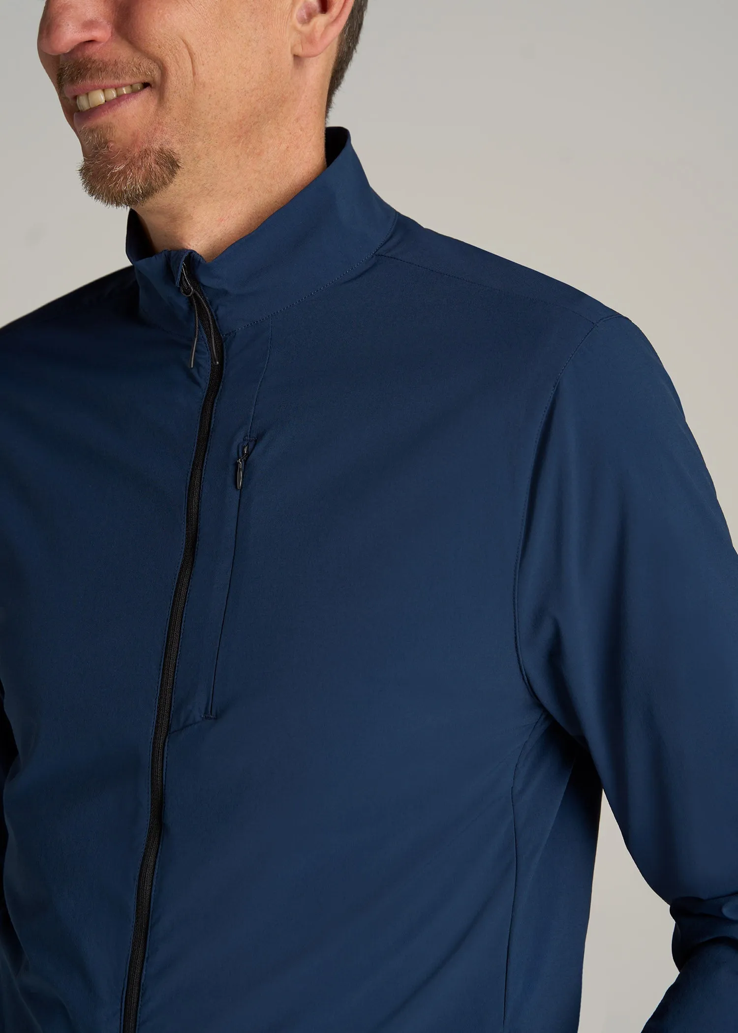 Tall Men's Softshell Jacket for Outdoor Training in Marine Navy