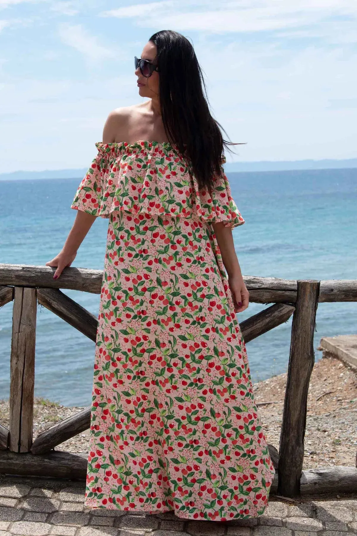 TARA Linen Loose Off Shoulders Dress