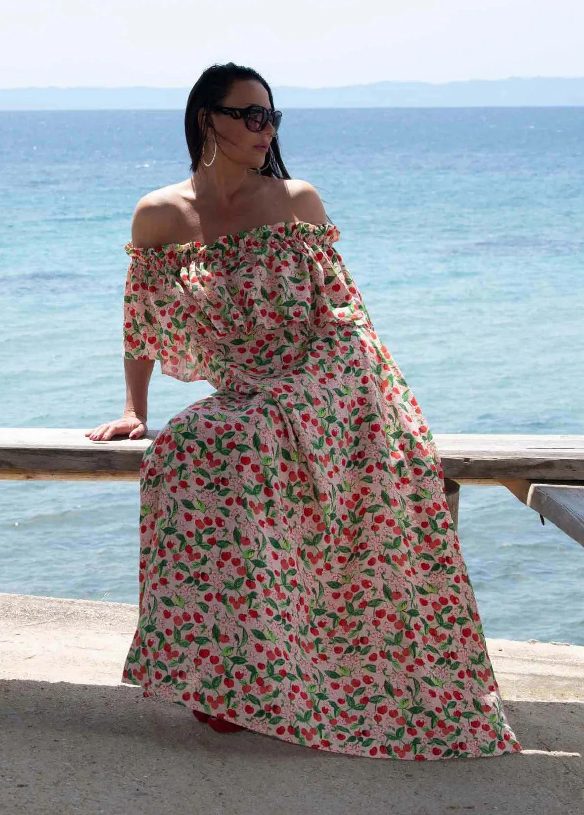TARA Linen Loose Off Shoulders Dress