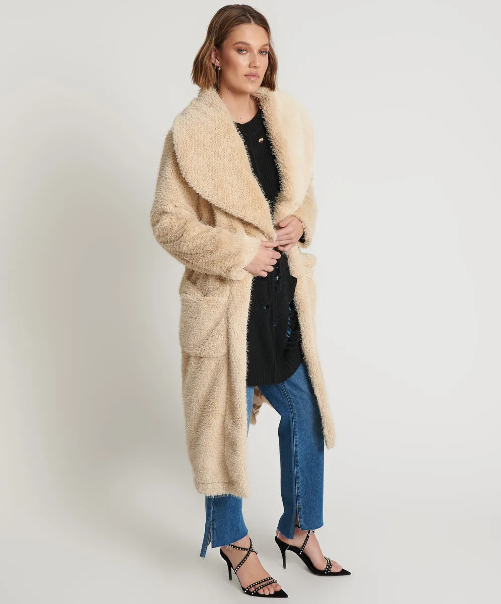 The Wonderland Faux Fur Coat - Cream