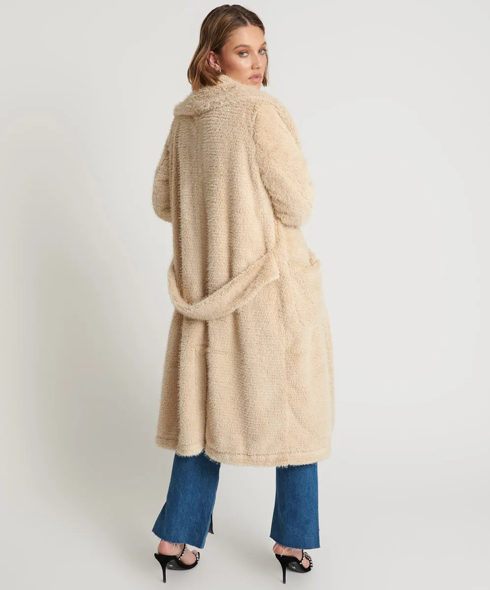 The Wonderland Faux Fur Coat - Cream